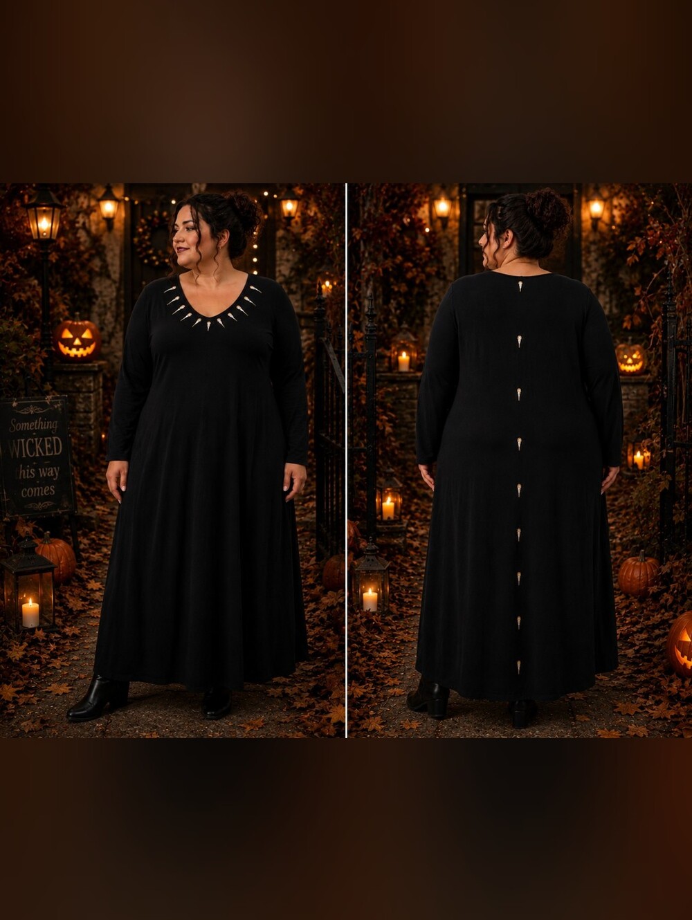 Disney Her Universe Maleficent Maxi Dress 3X 3XL Witchy Spooky Goth Halloween